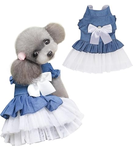 ✳️ ペット服 犬服 M ワンピース お姫様 かわいい スカート 洋服 ドレス Amazon | ICOUCHI ペット服 犬服 お姫様 ワンピース スカート 花柄 春